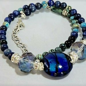 Gorgeous gemstone lapis lazuli bracelet, handmade